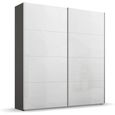 Beluga Extra Sliding Wardrobe - 181cm - 2 Door - Graphite & White High Gloss