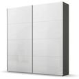 Beluga Extra Sliding Wardrobe - 181cm - 2 Door - Graphite & White High Gloss