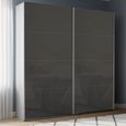 Rauch Beluga Extra 181cm 2 Door Sliding Wardrobe - Silk Grey and Basalt Glass