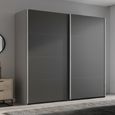 Beluga Extra Sliding Wardrobe - 181cm - 2 Door - Silk Grey & Graphite