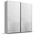 Rauch Beluga Extra 181cm 2 Door Sliding Wardrobe - Silk Grey and White Glass