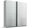 Beluga Extra Sliding Wardrobe - 181cm - 2 Door - Silk Grey & White Glass Front