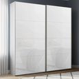 Rauch Beluga Extra 181cm 2 Door Sliding Wardrobe - Silk Grey and White Glass