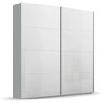 Beluga Extra Sliding Wardrobe - 181cm - 2 Door - Silk Grey & White High Gloss