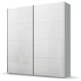 Beluga Extra Sliding Wardrobe - 181cm - 2 Door - Silk Grey & White High Gloss