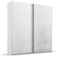 Beluga Extra Sliding Wardrobe - 181cm - 2 Door - White High Gloss & Alpine White Front