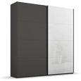 Beluga Extra Sliding Wardrobe - 181cm - 2 Door - White High Gloss & Graphite Front