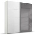 Rauch Beluga Extra 181cm 2 Door Sliding Wardrobe with Grey Mirror - Alpine White