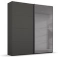 Rauch Beluga Extra 181cm 2 Door Sliding Wardrobe with Grey Mirror - Graphite