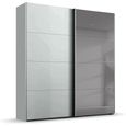 Rauch Beluga Extra 181cm 2 Door Sliding Wardrobe with Grey Mirror - Silk Grey
