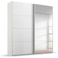 Beluga Extra Sliding Wardrobe - 181cm - 2 Door - Mirror - Alpine White