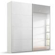 Beluga Extra Sliding Wardrobe - 181cm - 2 Door - Mirror - Alpine White & White High Gloss