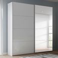 Beluga Extra Sliding Wardrobe - 181cm - 2 Door - Mirror - Alpine White & White High Gloss