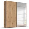 Beluga Extra Sliding Wardrobe - 181cm - 2 Door - Mirror - Artisan Oak
