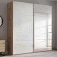 Beluga Extra Sliding Wardrobe - 181cm - 2 Door - Mirror - Artisan Oak & White High Gloss