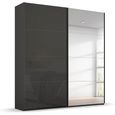 Beluga Extra Sliding Wardrobe - 181cm - 2 Door - Mirror - Graphite & Basalt Glass