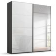 Beluga Extra Sliding Wardrobe - 181cm - 2 Door - Mirror - Graphite & White Glass