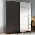 Beluga Extra Sliding Wardrobe - 181cm - 2 Door - Mirror - Graphite