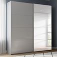Beluga Extra Sliding Wardrobe - 181cm - 2 Door - Mirror - Silk Grey