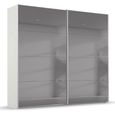 Rauch Beluga Extra 226cm 2 Door Sliding Grey Mirrored Wardrobe - Alpine White