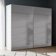 Rauch Beluga Extra 226cm 2 Door Sliding Grey Mirrored Wardrobe - Alpine White