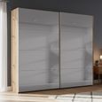 Rauch Beluga Extra 226cm 2 Door Sliding Grey Mirrored Wardrobe - Artisan Oak