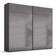 Rauch Beluga Extra 226cm 2 Door Sliding Grey Mirrored Wardrobe - Graphite