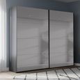 Rauch Beluga Extra 226cm 2 Door Sliding Grey Mirrored Wardrobe - Graphite