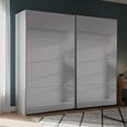 Rauch Beluga Extra 226cm 2 Door Sliding Grey Mirrored Wardrobe - Silk Grey
