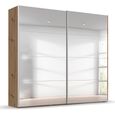 Beluga Extra Sliding Wardrobe - 226cm - 2 Door - Mirrored - Artisan Oak