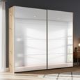 Beluga Extra Sliding Wardrobe - 226cm - 2 Door - Mirrored - Artisan Oak
