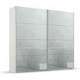 Rauch Beluga Extra 226cm 2 Door Sliding Wardrobe - Alpine White and Silk Grey Glass