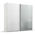 Beluga Extra Sliding Wardrobe - 226cm - 2 Door - Alpine White & Silk Grey Glass Front