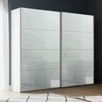 Rauch Beluga Extra 226cm 2 Door Sliding Wardrobe - Alpine White and Silk Grey Glass