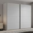 Beluga Extra Sliding Wardrobe - 226cm - 2 Door - Alpine White & Silk Grey
