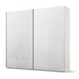 Beluga Extra Sliding Wardrobe - 226cm - 2 Door - Alpine White & White High Gloss