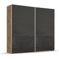 Rauch Beluga Extra 226cm 2 Door Sliding Wardrobe - Artisan Oak and Basalt Glass
