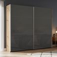 Rauch Beluga Extra 226cm 2 Door Sliding Wardrobe - Artisan Oak and Basalt Glass