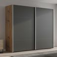 Beluga Extra Sliding Wardrobe - 226cm - 2 Door - Artisan Oak & Graphite