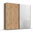 Beluga Extra Sliding Wardrobe - 226cm - 2 Door - Artisan Oak & White Glass Front