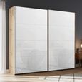 Rauch Beluga Extra 226cm 2 Door Sliding Wardrobe - Artisan Oak and White Glass