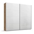 Beluga Extra Sliding Wardrobe - 226cm - 2 Door - Artisan Oak & White High Gloss