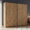 Beluga Extra Sliding Wardrobe - 226cm - 2 Door - Artisan Oak