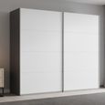 Beluga Extra Sliding Wardrobe - 226cm - 2 Door - Graphite & Alpine White