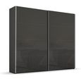 Rauch Beluga Extra 226cm 2 Door Sliding Wardrobe - Graphite and Basalt Glass
