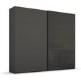 Beluga Extra Sliding Wardrobe - 226cm - 2 Door - Graphite & Basalt Glass Front