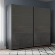Rauch Beluga Extra 226cm 2 Door Sliding Wardrobe - Graphite and Basalt Glass