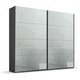 Rauch Beluga Extra 226cm 2 Door Sliding Wardrobe - Graphite and Silk Grey Glass