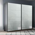 Rauch Beluga Extra 226cm 2 Door Sliding Wardrobe - Graphite and Silk Grey Glass