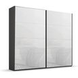 Rauch Beluga Extra 226cm 2 Door Sliding Wardrobe - Graphite and White Glass